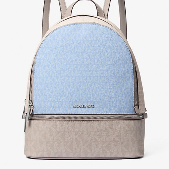 Michael Kors Light Blue and Grey Backpack